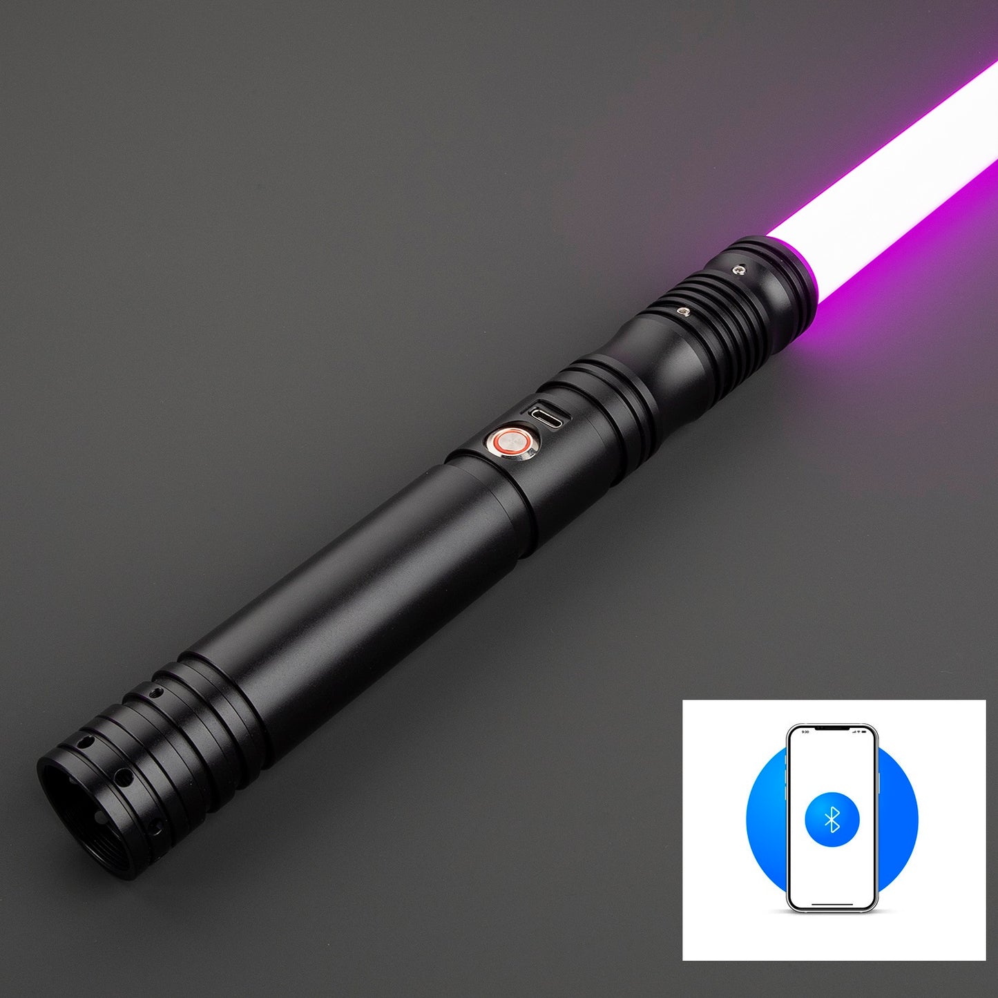 Staccato Mk II Metal Saber XRGB V3 Base lit Bluetooth - 16 Sound Fonts 112cm