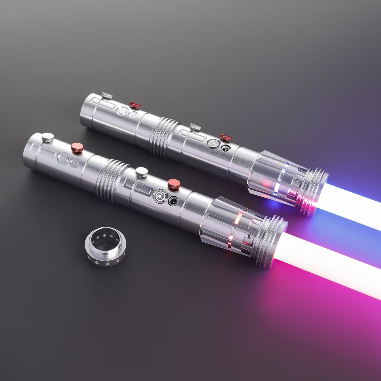 Realistic Metal Saber Neo LED-Pixel Bluetooth Double Blade Staff Saber - 34 Sound Fonts