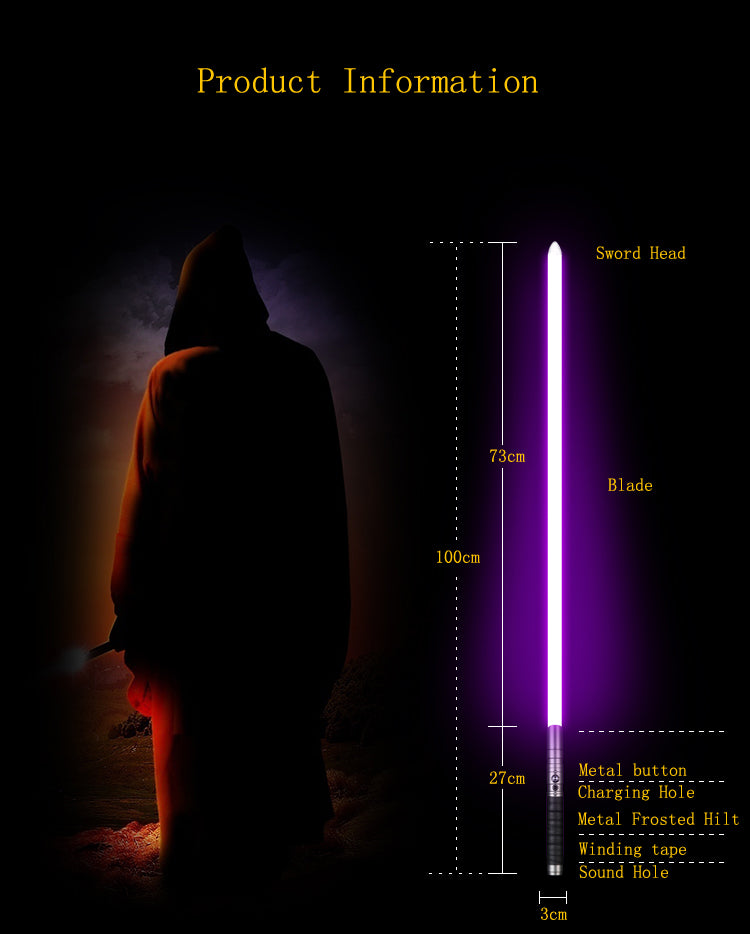 Staccato Stik  - 100cm Metal Saber Heavy Duty Blade 11 Colours 3 Sound Fonts