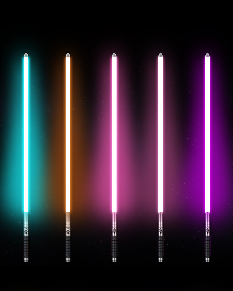 Staccato Stik Motion Activation - 100cm Metal Saber Heavy Duty Blade 19 Colours 10 Sound Fonts