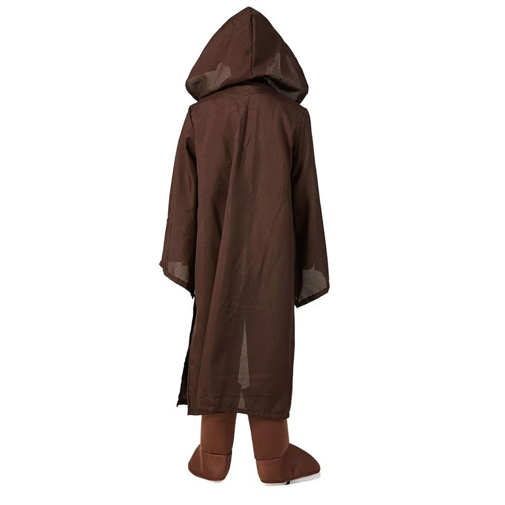 Jedi Knight Costume Children kids - Jedi Robe Full Set including Top, Pants, Cloak, Belt, and Shoe Covers