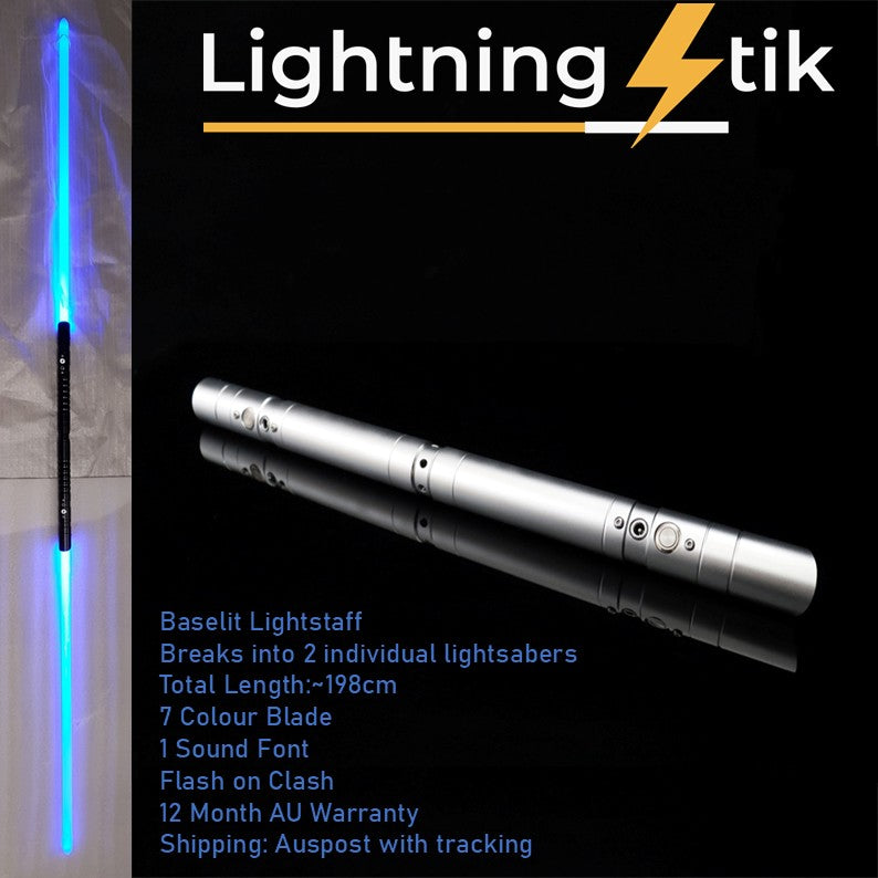 198cm Metal Double blade Saber Staff 7 Colour Flash on Clash